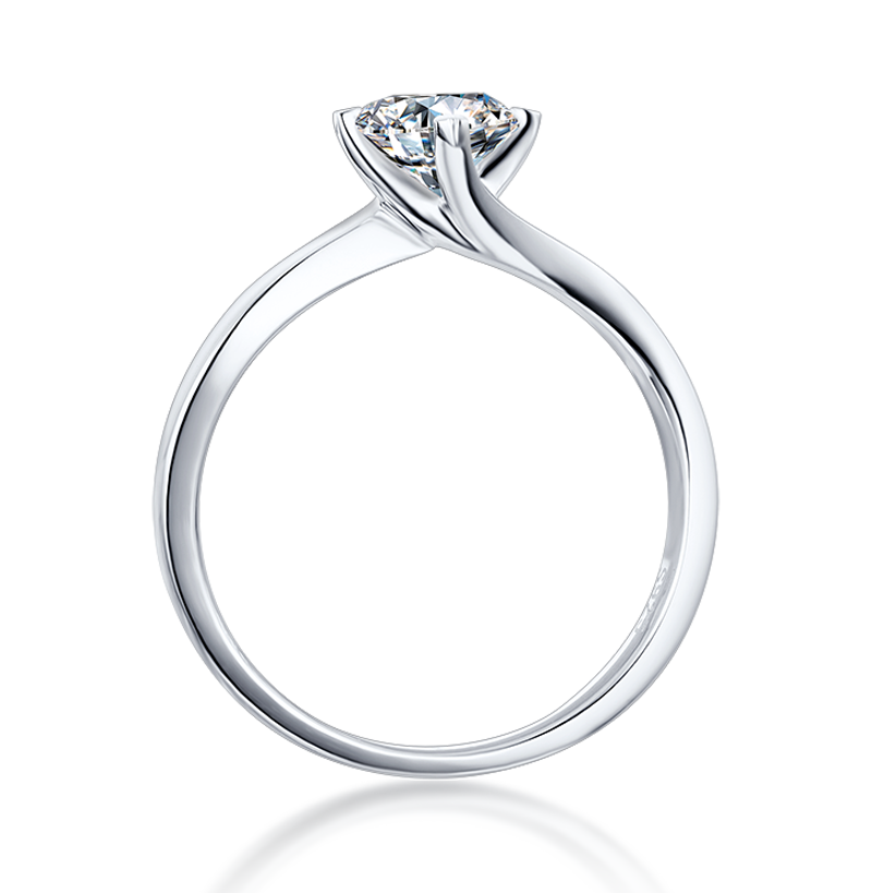Twisted 4-Claw D VVS1 0.5CT Moissanite Sterling Silver Women's Ring