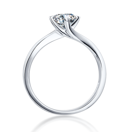 Twisted 4-Claw D VVS1 0.5CT Moissanite Sterling Silver Women's Ring
