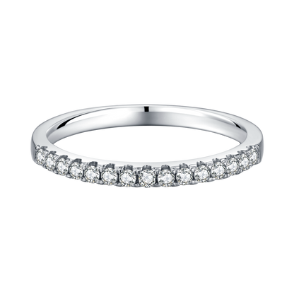 Classic Pave S925 Silver Moissanite Ring 1.5mm