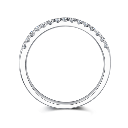 Classic Pave S925 Silver Moissanite Ring 1.5mm
