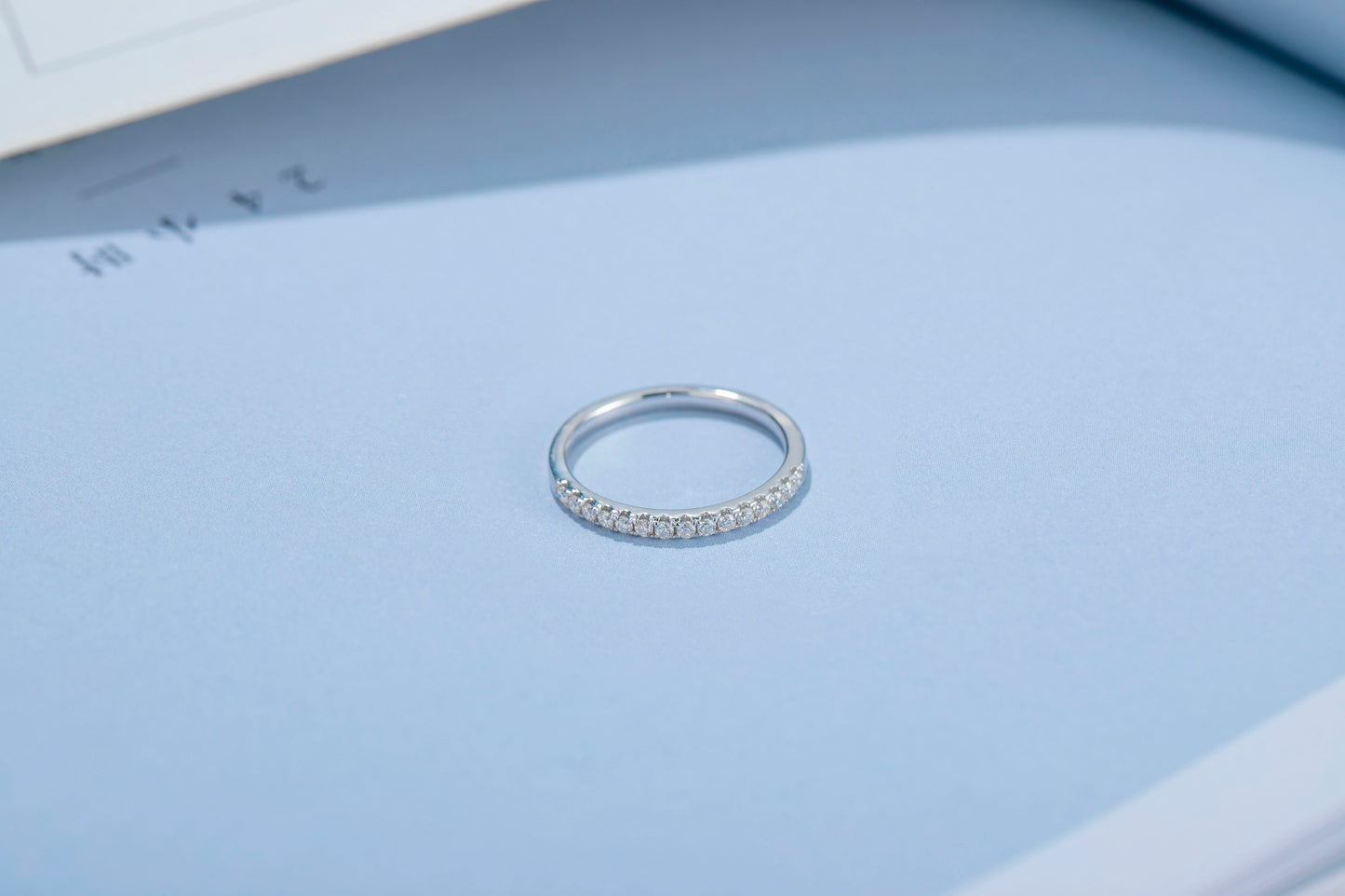 Classic Pave S925 Silver Moissanite Ring 1.5mm