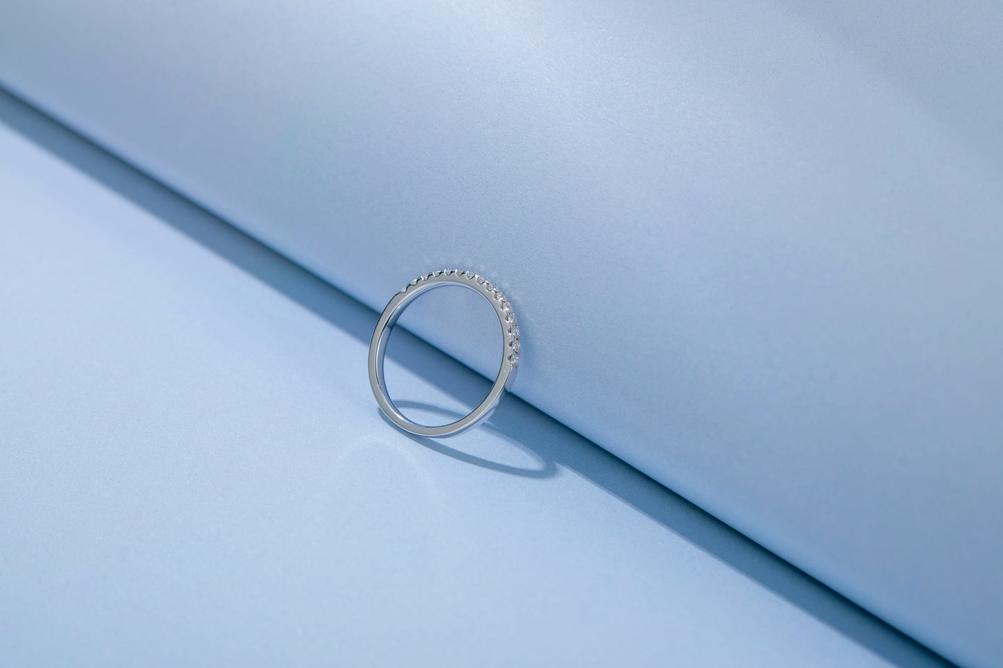 Classic Pave S925 Silver Moissanite Ring 1.5mm