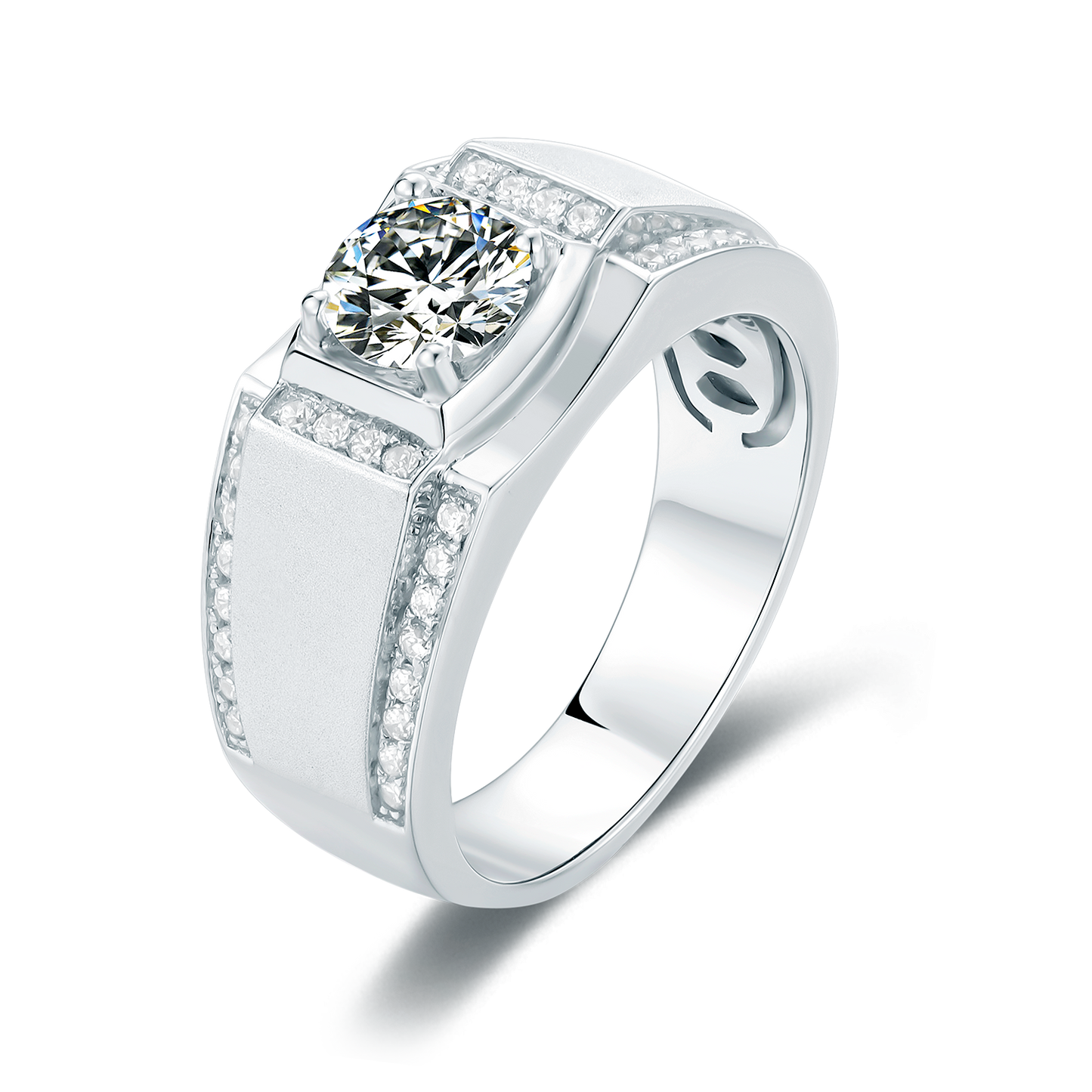 Luxury 1CT Moissanite Men's Ring in D Color VVS1, Set in 925 Sterling Silver