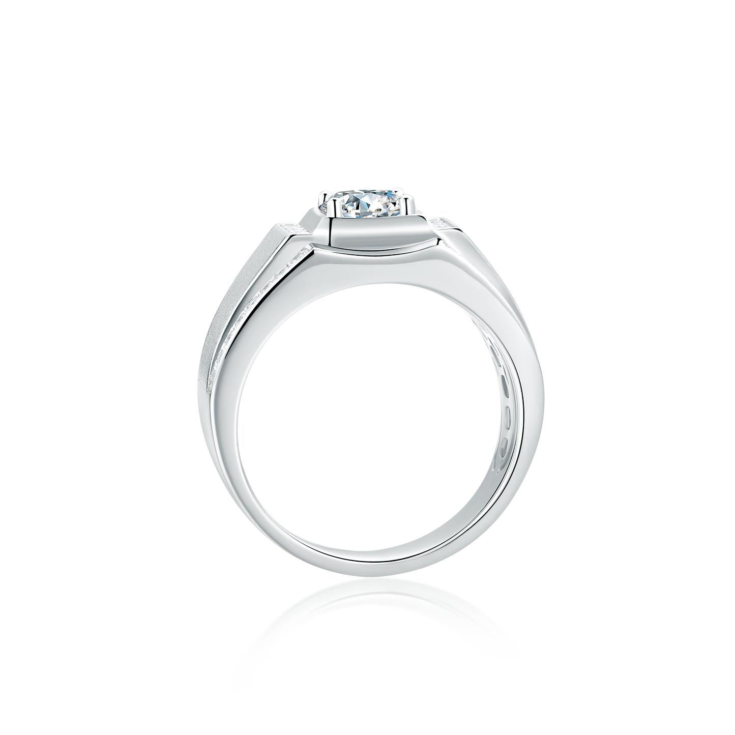 Luxury 1CT Moissanite Men's Ring in D Color VVS1, Set in 925 Sterling Silver