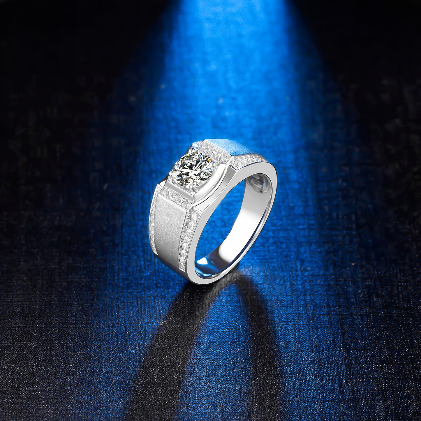 Luxury 1CT Moissanite Men's Ring in D Color VVS1, Set in 925 Sterling Silver