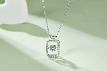 Perfume Bottle Necklace with 0.5CT D Grade Moissanite in S925 Silver