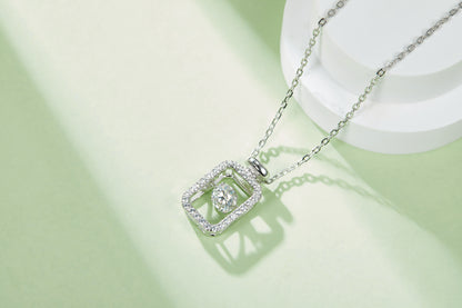 Perfume Bottle Necklace with 0.5CT D Grade Moissanite in S925 Silver