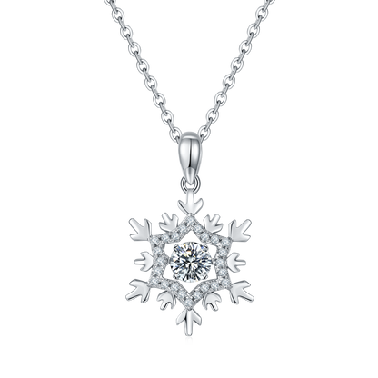 Snowflake-Shaped Moissanite Diamond Pendant Necklace