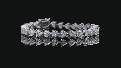 Triangle Moissanite Diamond Tennis Chain Bracelet in 925 Silver