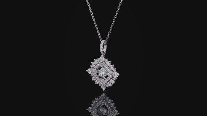 Sparkling Star Moissanite Dancing Pendant Necklace in 925 Silver