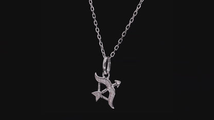 Sagittarius Zodiac Moissanite Pendant Necklace – 925 Sterling Silver, 18K White Gold Plating