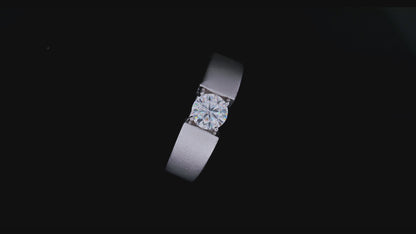 Single Moissanite Diamond 1CT Men's Ring – 925 Sterling Silver