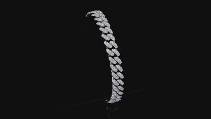 Men's 8mm Cuban Link Bracelet with Full Round VVS Moissanite – Sterling Silver