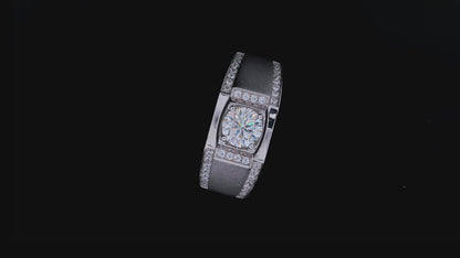 Luxury 1CT Moissanite Men's Ring in D Color VVS1, Set in 925 Sterling Silver