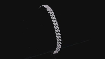 Men's 6mm Cuban Link Bracelet with Full Round VVS Moissanite – Sterling Silver