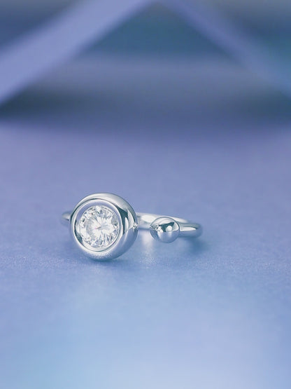 1 Carat Moissanite Adjustable Open Engagement Band