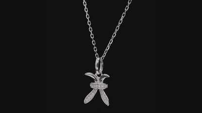 Pisces Zodiac Moissanite Pendant Necklace – 925 Sterling Silver, 18K White Gold Plating