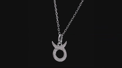 Taurus Zodiac Moissanite Pendant Necklace – 925 Sterling Silver, 18K White Gold Plating