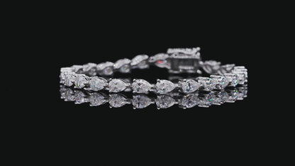 Infinity Triangle Cut 0.5CT VVS Moissanite Diamond Bracelet in 925 Silver