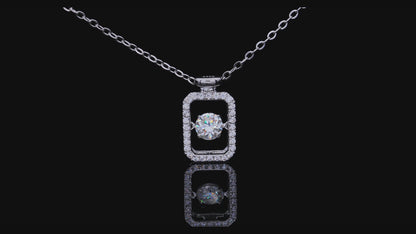 Perfume Bottle Necklace with 0.5CT D Grade Moissanite in S925 Silver