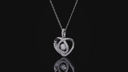 18K Gold Plated Pearl Heart Necklace with 0.5CT D Grade Moissanite in S925 Silver